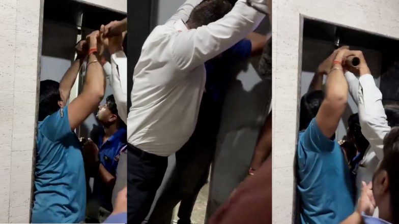 VIDEO: ग्रेटर नोएडा के सोसायटी में एक घंटे तक लिफ्ट में फंसा रहा बच्चा, लोहे की रॉड से खोला गया दरवाजा