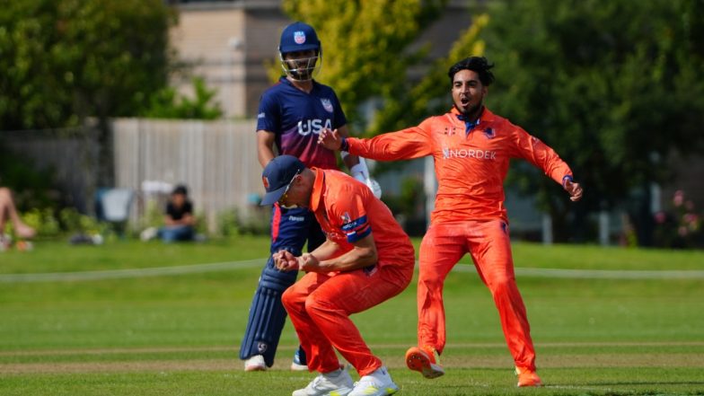 Netherlands Beats United States, ICC CWC League 2 2024 Scorecard: रोमांचक मुकाबले में नीदरलैंड ने संयुक्त राज्य अमेरिका को 19 रन से हराया, यहां देखें पहली पारी का स्कोरकार्ड