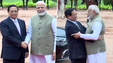 Vietnam PM Chinh in India: वियतनाम के पीएम फाम मिन्ह चिन्ह भारत दौरे पर, राष्ट्रपति भवन पहुंचने पर प्रधानमंत्री नरेंद्र मोदी ने कुछ इस तरह गले लगकर किया स्वागत- VIDEO