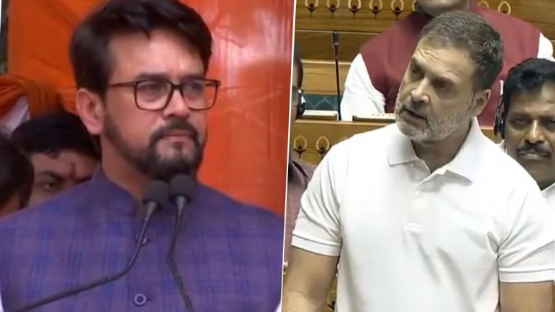 Anurag Thakur attacks Rahul Gandhi: राहुल गांधी को गाजा की चिंता है, लेकिन बांग्लादेश के हिंदुओं की नहीं; संसद में बोले अनुराग ठाकुर (Watch Video)