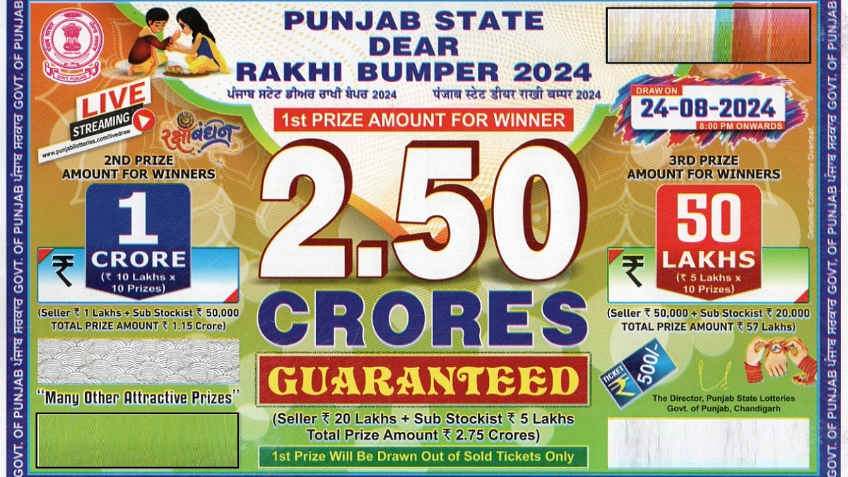 Punjab State Dear Rakhi Bumper 2024 Draw Result पंजाब स्टेट डियर राखी