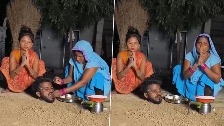 Viral Video: रील्स बनाने के लिए ये कैसा पागलपन? गले तक जमीन के अंदर दबे शख्स को खाना खिलाती दिखी महिला