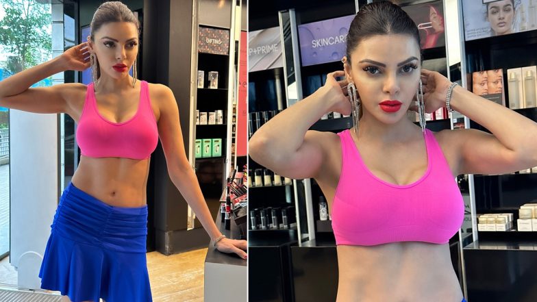 पिंक ब्रालेट पहन Sherlyn Chopra ने दिए सेक्सी पोज, एक्ट्रेस की हॉटनेस ने फैंस के उड़ाए होश (View Pics)