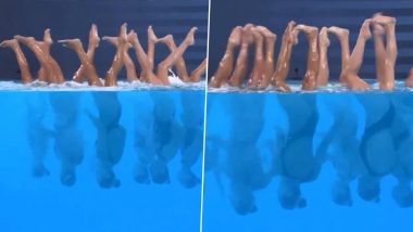 USA Artistic Swimmers Performs Moonwalk in Pool: पूल में अंडरवाटर उल्टा मूनवॉक कर यूएसए आर्टिस्टिक स्विमिंग टीम ने रोक दी सबकी सांसें, देखें वीडियो