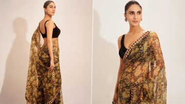 Vaani Kapoor का गोल्डन साड़ी में दिखा स्टनिंग अवतार, एक्ट्रेस की कातिल अदाओं ने फैंस को किया घायल (View Pics)