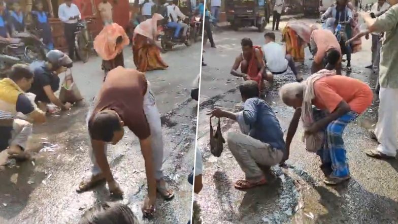 Bihar: कटिहार में बीच सड़क पर मछलियों की लूट, सोशल मीडिया पर वायरल हुआ Video