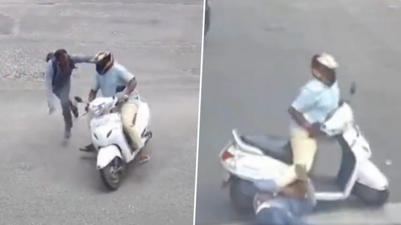 Video: बीच चौराहे फिल्मी स्टाइल में पुलिस कांस्टेबल ने मोस्ट वांटेड अपराधी को दबोचा, CCTV में कैद हुई घटना