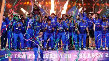 UP T20 League 2024 Final Scorecard: फाइनल में मेरठ मावेरिक्स ने कानपुर सुपरस्टार्स को 5 विकेट से हराया, स्वस्तिक चिकारा और कप्तान माधव कौशिक ने खेली शानदार पारी