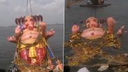 Khairatabad Ganesh: खैरताबाद गणेश की 70 फुट ऊंची मूर्ती का हुसैन सागर झील में हुआ विसर्जन, देखें वीडियो