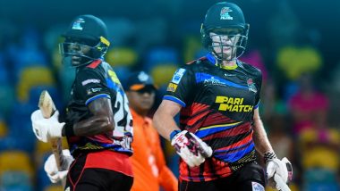 Barbados Royals vs Antigua and Barbuda Falcons Scorecard CPL 2024: एंटीगुआ और बारबुडा फाल्कन्स ने 5 विकेट खोकर  बनाए 176 रन, जस्टिन ग्रीव्स और जस्टिन ग्रीव्स ने जड़ा अर्धशतक