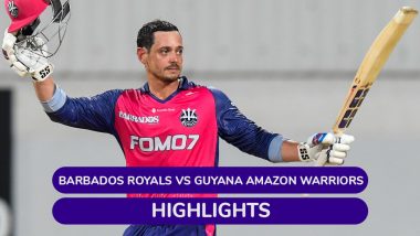 Quinton de Kock Century CPL 2024 Highlights: क्विंटन डी कॉक ने ठोका तूफानी शतक, लगाई 17 बाउंड्री; बारबाडोस रॉयल्स ने गुयाना अमेज़न वॉरियर्स को 32 रनों से रौंदा, देखें पूरा मैच हाईलाइट