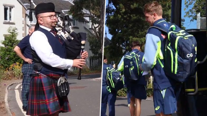 Australia vs Scotland T20I: टी20 सीरीज से पहले ऑस्ट्रेलिया क्रिकेट टीम का स्कॉटलैंड में किया गया शानदार स्वागत, वीडियो हुआ वायरल