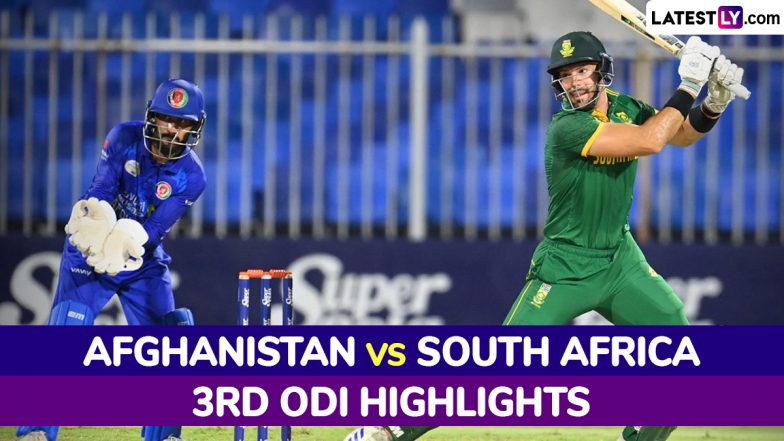 Afghanistan vs South Africa 3rd ODI 2024 Highlights: दक्षिण अफ्रीका ने अफगानिस्तान को तीसरे वनडे में 7 विकेट से रौंदा, कप्तान एडेन मार्कराम ने खेली शानदार पारी; देखें हाइलाइट्स