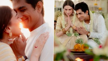 Siddharth and Aditi Rao Hydari Tie the Knot: सिद्धार्थ के साथ शादी के बंधन में बंधी अदिति राव हैदरी, अभिनेत्री ने साझा की पहली तस्वीरें (View Pics)