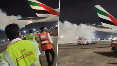 Emirates Flight Smoke: चेन्नई एयरपोर्ट पर बड़ा हादसा टला, दुबई जाने वाली विमान में उड़ान से पहले निकलने लगा धुआं, मचा हड़कंप; VIDEO