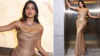 Janhvi Kapoor ने शिमरी गाउन में दिए किलर पोज, एक्ट्रेस की हॉटनेस ने बढ़ाया सोशल मीडिया का तापमान (View Pics)