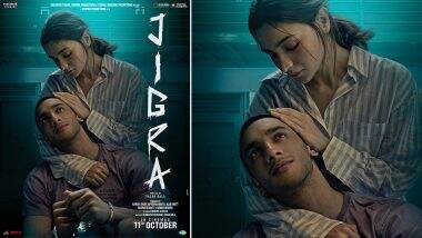 Jigra Teaser Update: आलिया भट्ट स्टारर 'जिगरा' का टीजर इस वक्त होगा रिलीज, एक्ट्रेस ने नया पोस्टर शेयर कर दी जानकारी (View Poster)