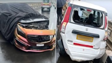 Bandra-Worli Sea-Link Accident: मुंबई के बांद्रा वर्ली सी लिंक रोड पर BMW और मर्सिडीज की 'रेस' के कारण हादसा, 2 गिरफ्तार (Watch Video)