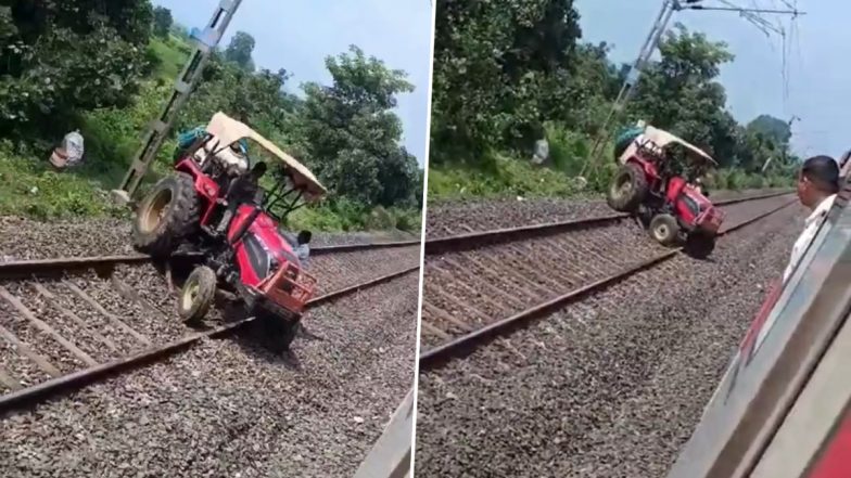 Narmadapuram Train Video: मध्यप्रदेश के नर्मदापुरम में रेलवे ट्रैक पार करते हुए ट्रैक्टर पटरी में फंसा, सामने से आ रही थी ट्रेन, लोको पायलट की सुझबुझ से हादसा टला