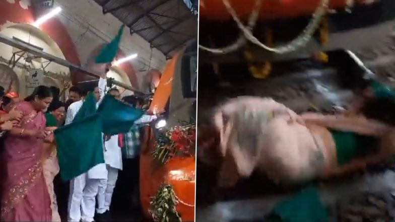 Sarita Bhadauria Video: यूपी में बड़ा हादसा टला, वंदे भारत ट्रेन को झंडी दिखाने की होड़ में पटरी पर गिरी BJP विधायक सरिता भदौरिया, देखें वीडियो