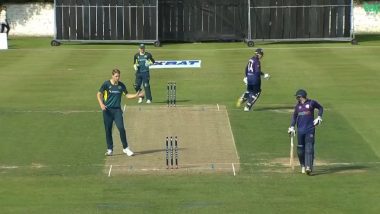 Scotland vs Australia, 1st T20I Scorecard: पहले टी20 मुकाबले में स्कॉटलैंड ने ऑस्ट्रेलिया को दिया 155 रनों का टारगेट, मैथ्यू क्रॉस और जॉर्ज मुन्से ने खेली आतिशी पारी; यहां देखें पहली पारी का स्कोरकार्ड