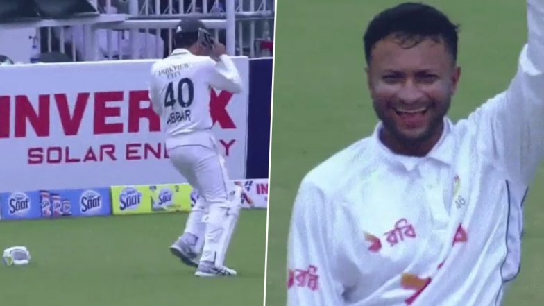 PAK vs BAN 2nd Test 2024: टाइम आउट से बचने के लिए जल्दबाजी में बल्लेबाजी के लिए उतरे अबरार अहमद, हंसी नहीं रोक पाएं शाकिब अल हसन, देखें वीडियो