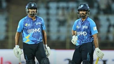 Southern Super Stars Beat India Capitals, Legends League Cricket 2024 5th Match Scorecard: रोमांचक मुकाबले साउदर्न सुपर स्टार्स ने इंडिया कैपिटल्स को 4 विकेट से रौंदा, चिराग गांधी और जेसल कारिया ने जड़ दिए महज 29 गेंदों पर 61 रन; यहां देखें मैच का स्कोरकार्ड