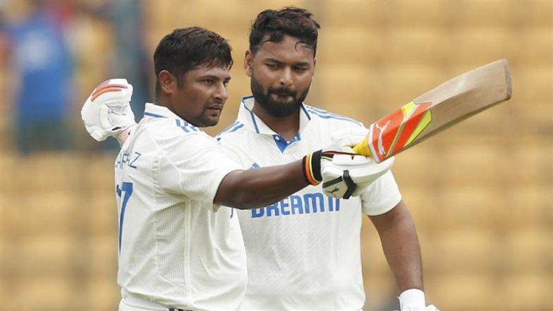 IND vs NZ 1st Test: सरफराज खान के शतक और ऋषभ पंत के अर्धशतक के बाद बारिश के चलते खेल रुका, भारत का स्कोर 344/3