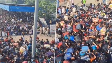 Surat Railway Station Video: दिवाली के मौके पर अपने गांव शहर जाने के लिए उधना रेलवे स्टेशन पर उमड़ा जनसैलाब, घंटो से लगे है लाइन में लोग