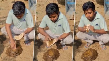 Man Eating Cow Dung: रोटी में गोबर लगाकर खाते हुए शख्स का क्लिप वायरल, वीडियो देख चकरा जाएगा दिमाग