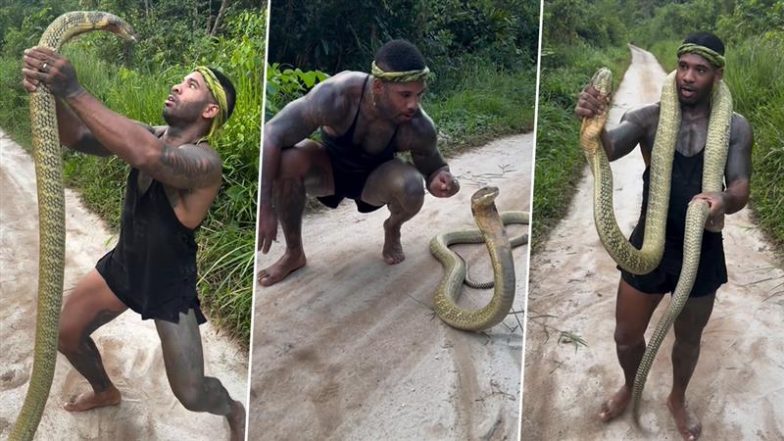 Man Kisses Snake Video: शख्स ने खतरनाक जहरीले सांप को किया किस, वायरल वीडियो देख शॉक में लोग