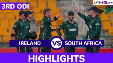 Ireland vs South Africa 3rd ODI 2024 Highlights: तीसरे वनडे में आयरलैंड ने साउथ अफ्रीका को 69 रनों से दी मात, कप्तान पॉल स्टर्लिंग ने खेली शानदार पारी; विल यंग ने झटके 3 विकेट, देखें हाइलाइट्स