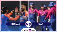 IND A Beat UAE, T20 Emerging Teams Asia Cup 2024 Scorecard: भारत ए ने संयुक्त अरब अमीरात को 7 विकेट से हराकर सेमीफाइनल में किया क्वालीफाई, अभिषेक शर्मा ने खेली धुआंधार पारी, यहां देखें मैच का स्कोरकार्ड