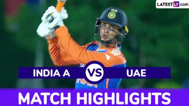 INDIA A vs UAE Full Match Highlights: यूएई को 7 विकेट से हराकर भारत ए ने की सेमीफाइनल में एंट्री, अभिषेक शर्मा ने 24 गेंदों में ठोके 58 रन, देखें हाइलाइट्स