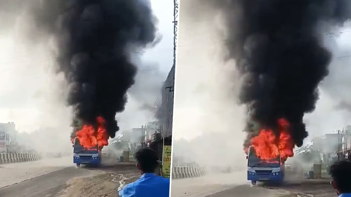 TNSTC Bus Fire Video: तमिलनाडु के कोयंबटूर में यात्रियों से भरी बस में लगी आग, ड्राइवर के सूझबूझ के चलते लोगों की बची जान, देखें वीडियो