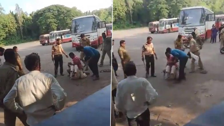 Video: एसटी बस ड्राइवर और अधिकारी में जमकर मारपीट, छाती पर बैठकर लड़ते दिखे कर्मचारी, भंडारा जिले के साकोली बस स्टैंड का वीडियो आया सामने