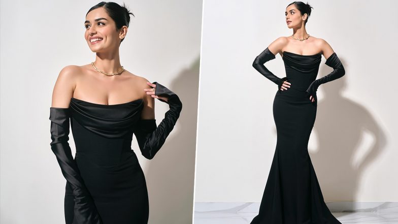 Manushi Chhillar ने ऑफ शोल्डर गाउन पहन दिए किलर पोज, एक्ट्रेस की हॉटनेस फैंस के उड़ाए होश (View Pics)