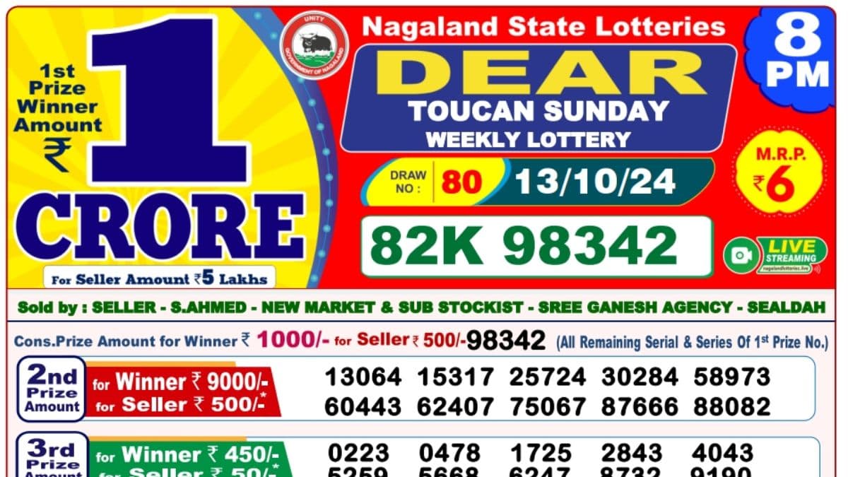 Lottery Sambad 18 October 2024: नागालैंड स्टेट लॉटरी के नतीजे जारी, पहला इनाम 1 करोड़ रुपये
