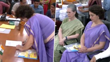 Priyanka Gandhi Files Nomination: वायनाड उपचुनाव के लिए प्रियंका गांधी ने दाखिल किया नामांकन, सोनिया, खड़गे, राहुल सहित पार्टी के अन्य नेता रहे मौजूद; VIDEO