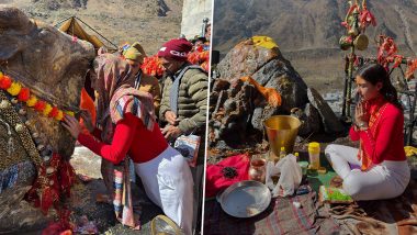 Sara Ali Khan Visits Kedarnath: देवभूमि केदारनाथ के दर्शन करने पहुंची सारा अली खान, सोशल मीडिया पर शेयर की खुबसूरत तस्वीरें और वीडियो (View Pics and Watch Video)