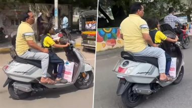 व्यस्त सड़क पर टशन से स्कूटी दौड़ाती दिखी बच्ची, Viral Video देख भड़के लोगों ने पिता को लगाई लताड़