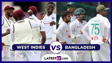 WI vs BAN 2nd Test 2024 Day 2 Live Streaming: बारिश से प्रभावित दूसरे टेस्ट में बड़ी स्कोर पर बांग्लादेश की नजरें, जल्दी ऑलआउट करना चाहेगी वेस्टइंडीज, यहां जानें कब, कहां और कैसे देखें लाइव प्रसारण