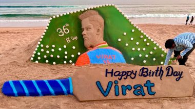 Happy Birthday Virat Kohli: सैंड आर्टिस्ट सुदर्शन पटनायक ने ओडिशा के पुरी बीच पर रेत की मूर्ति बनाकर विराट कोहली को दी जन्मदिन की शुभकामनाएं, देखें तस्वीर