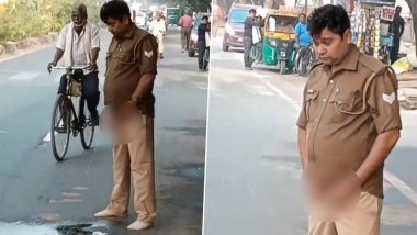 VIDEO: नशे में धुत आगरा पुलिस का कर्मचारी बीच सड़क पर ही करने लगा पेशाब, सोशल मीडिया पर वायरल हुआ शर्मनाक हरकत का वीडियो