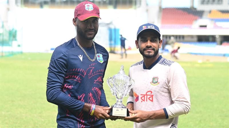 WI vs BAN 1st Test 2024 Live Scorecard: पहले टेस्ट में बांग्लादेश ने जीता टॉस, वेस्टइंडीज पहले करेगी गेंदबाजी, यहां देखें मैच का प्लेइंग इलेवन और लाइव स्कोरकार्ड | 🏏 LatestLY हिन्दी