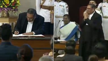 CJI Sanjiv Khanna Oath: जस्टिस संजीव खन्ना बने भारत के 51वें CJI, राष्ट्रपति द्रौपदी मुर्मू ने दिलाई शपथ, पीएम मोदी समेत ये नेता रहे मौजूद, देखें वीडियो