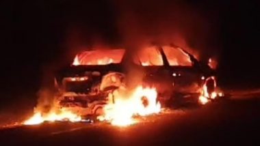 Car Catches Fire: यूपी के सहारनपुर में बीच सड़क पर चलती कार बनी आग का गोला, देखते ही देखते धूधूकर जली