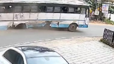 VIDEO: कर्नाटक के कोट्टाराक्कारा में भीषण हादसा, स्कॉर्पियो से टकराने के बाद KSRTC बस के चारों पहिए हुए अलग