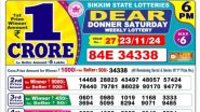 Lottery Sambad 23 November Result: सिक्किम ''Dear Donner Saturaday'' विकली लॉटरी रिजल्ट जारी, पहला इनाम 1 करोड़ रुपये; देखें पूरी लिस्ट