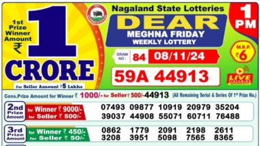 Lottery Sambad 8 November Result: नागालैंड ''Dear Meghna Friday'' विकली लॉटरी रिजल्ट जारी, पहला इनाम 1 करोड़ रुपये